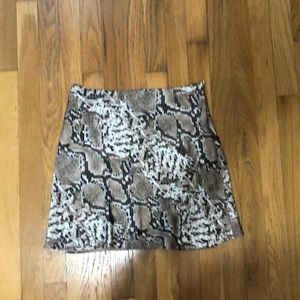 Silk snake print skirt